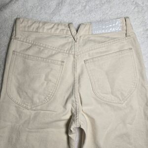 SPRWMN Cropped Straight Leg Jeans Ivory Off-White 100% Cotton Size 26